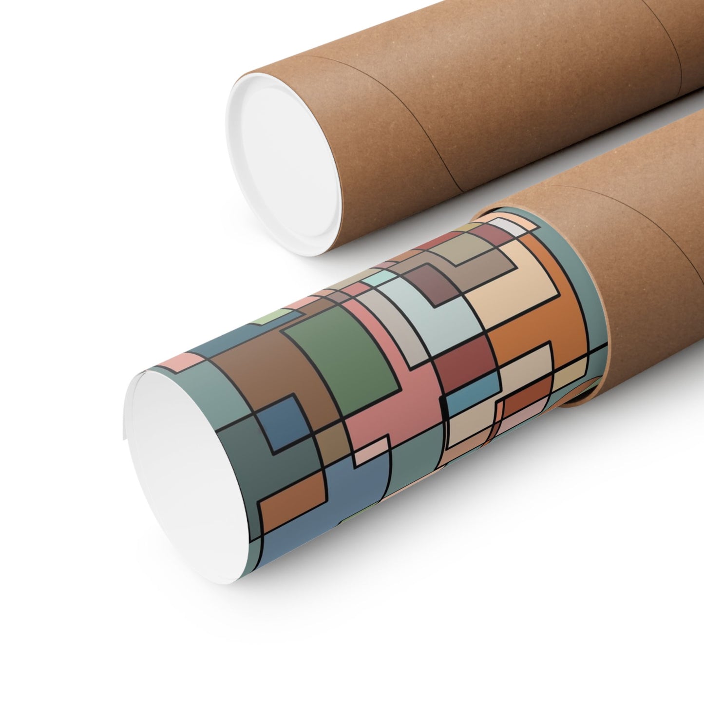 Abstract Geometric Poster — Retro Mid-Century Wall Art