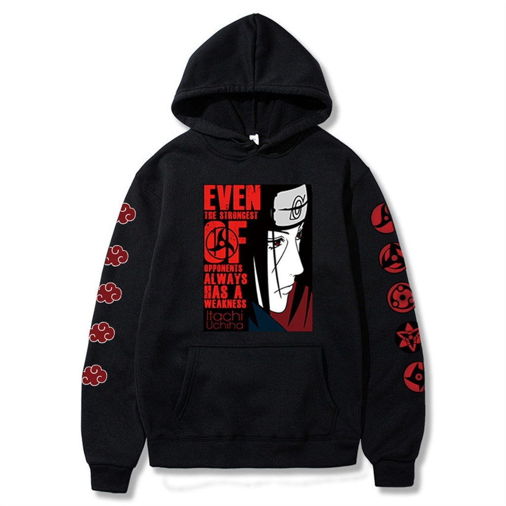 Naruto Itachi Writings Wheel Eye Anime Splice Plush Hoodie Cross border Hoodie Anime Hoodie