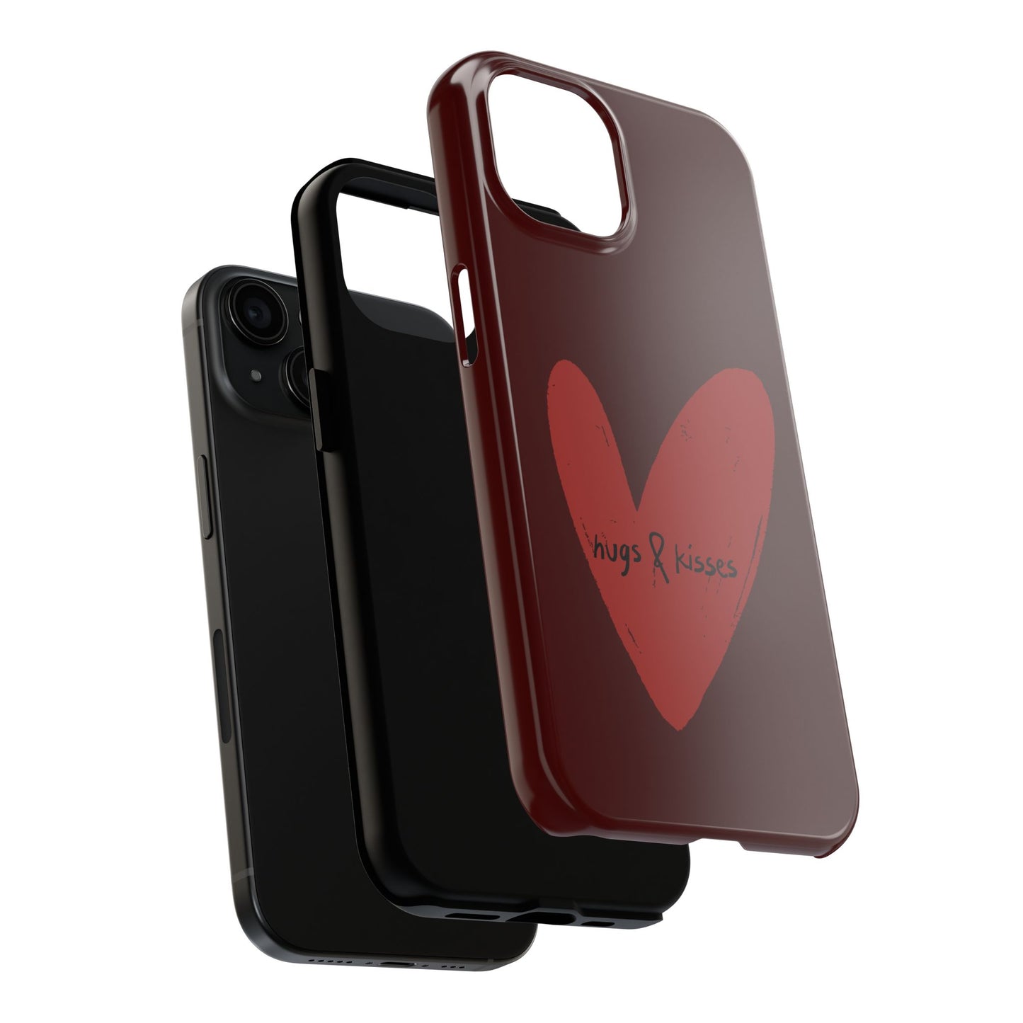 Hugs & Kisses Heart Tough Phone Case