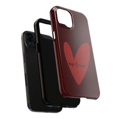 Hugs & Kisses Heart Tough Phone Case