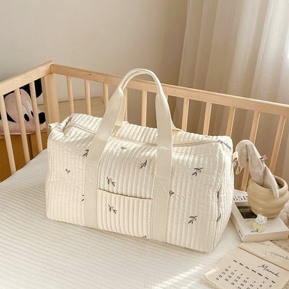 Embroidered Travel Bag Large Capacity Luggage Bag Lightweight Carry-on Handheld Shoulder Bag Boston Bag