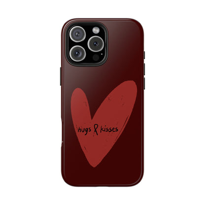 Hugs & Kisses Heart Tough Phone Case