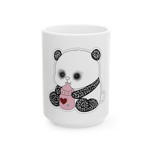 Panda Baby Bottle Ceramic Mug – Cute Nursery Animal Coffee Cup (11oz & 15oz)