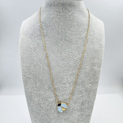 Titanium Steel Beetle Necklace Forest Story Jewelry