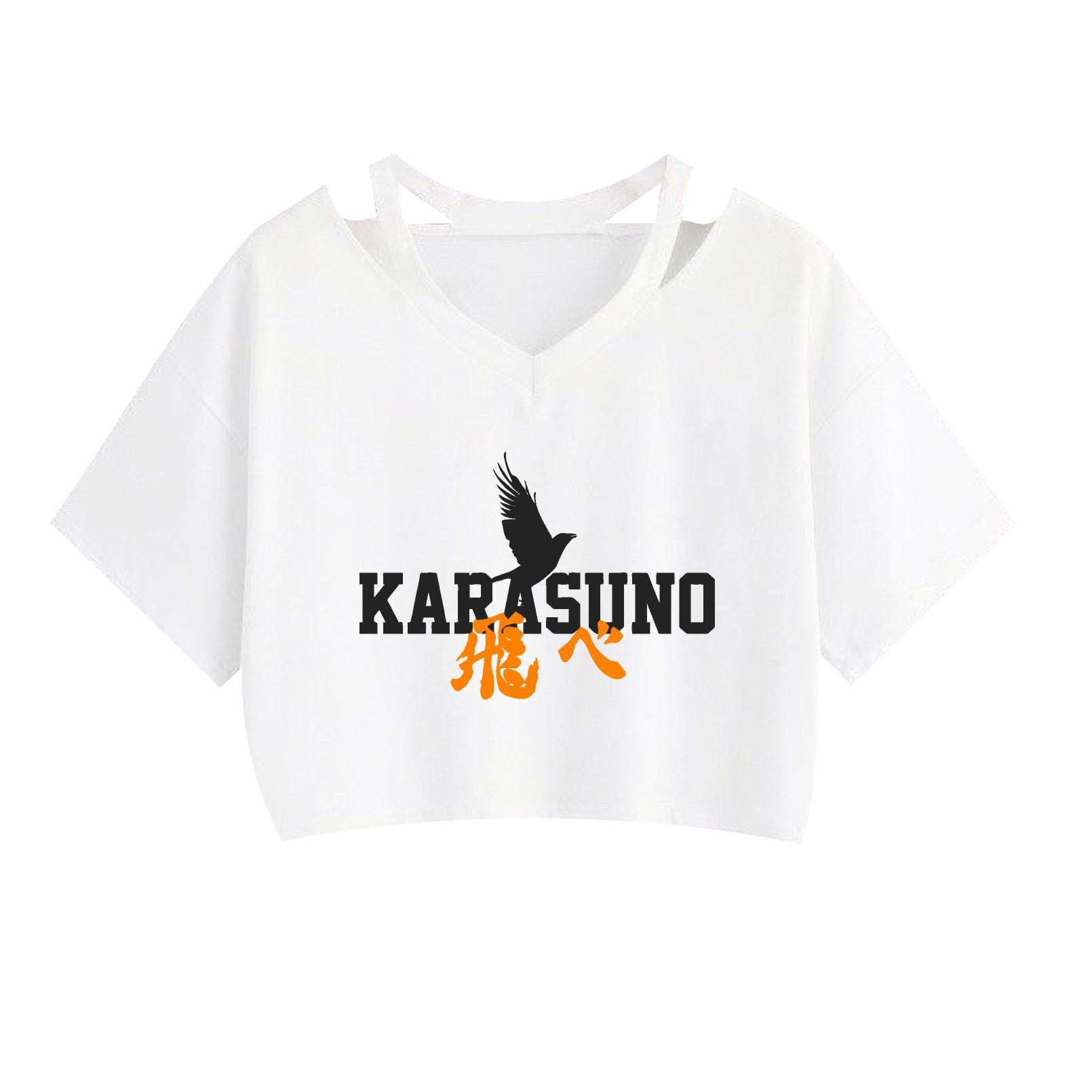 Anime HaikyuuPrinted Women's Strapless Crop Top Hoodie