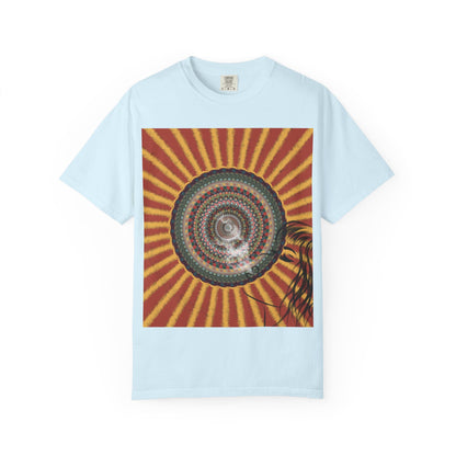 Sunburst Mandala T-shirt | Retro Radiant Spiral Graphic
