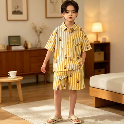 Boys' summer pure cotton short sleeved set