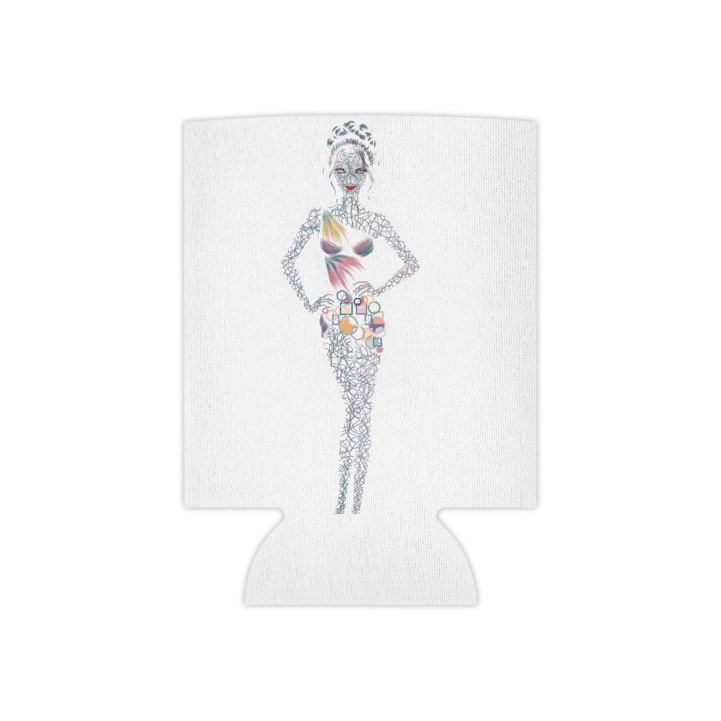 Tropical Fashion Illustration Can Cooler