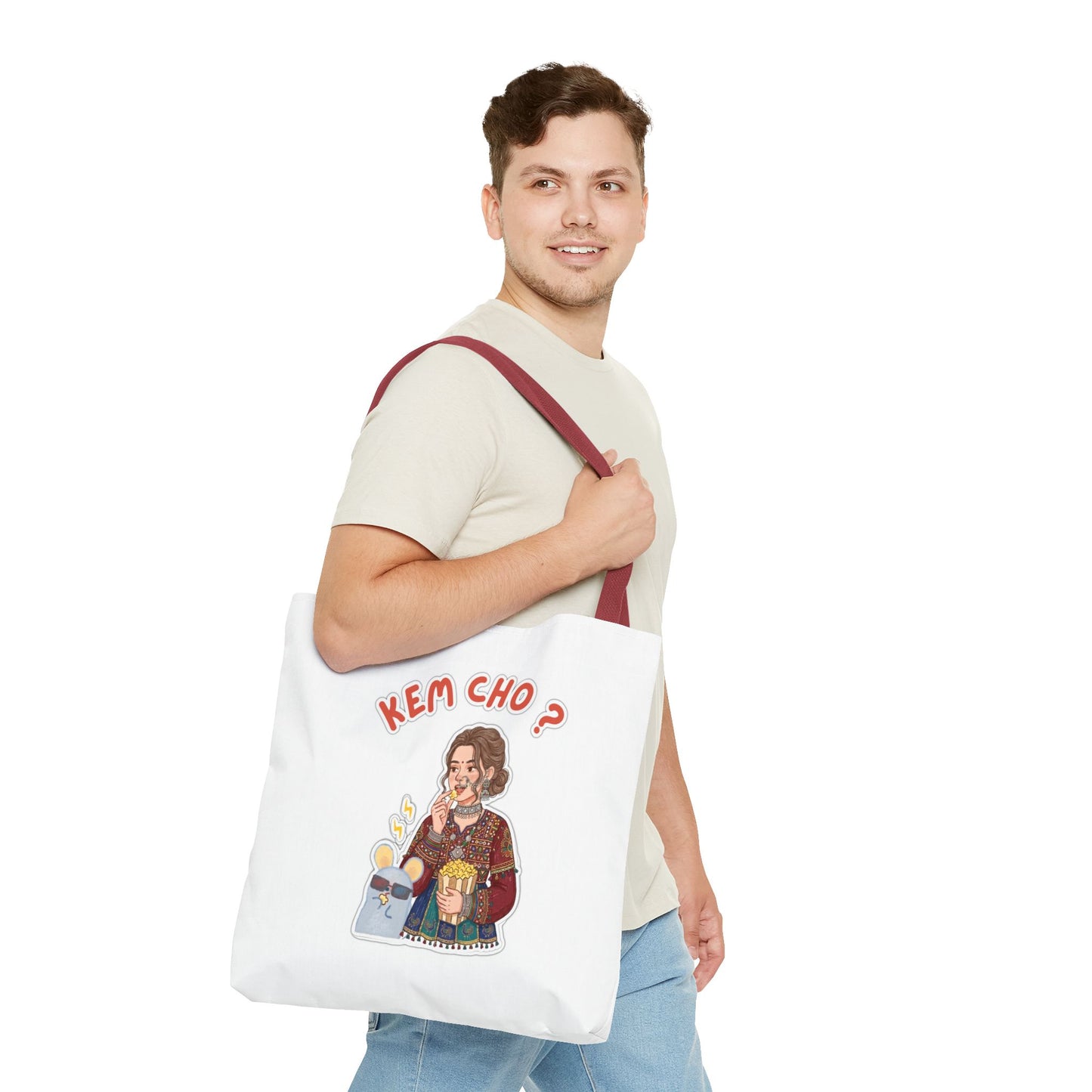 Tote Bag — 'Kem Cho?' Illustrative Gujarati Greeting Tote