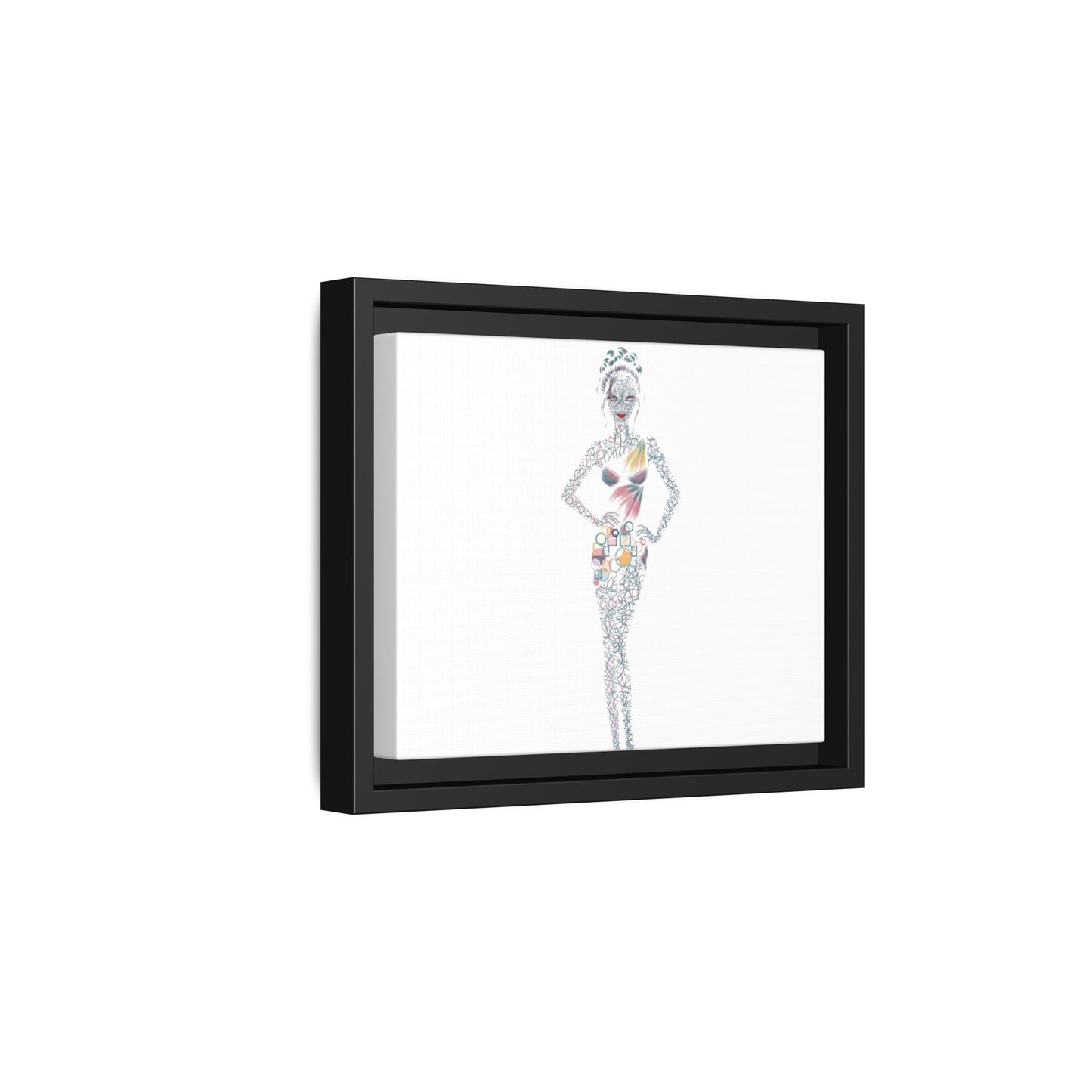 Framed Matte Canvas Art — Colorful Fashion Silhouette Print