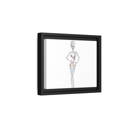 Framed Matte Canvas Art — Colorful Fashion Silhouette Print