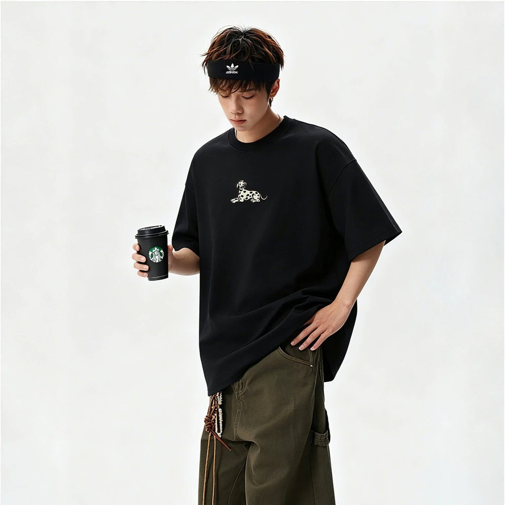 Men's Casual Sporty Short Sleeve High Street Round Neck Couple T-Shirt