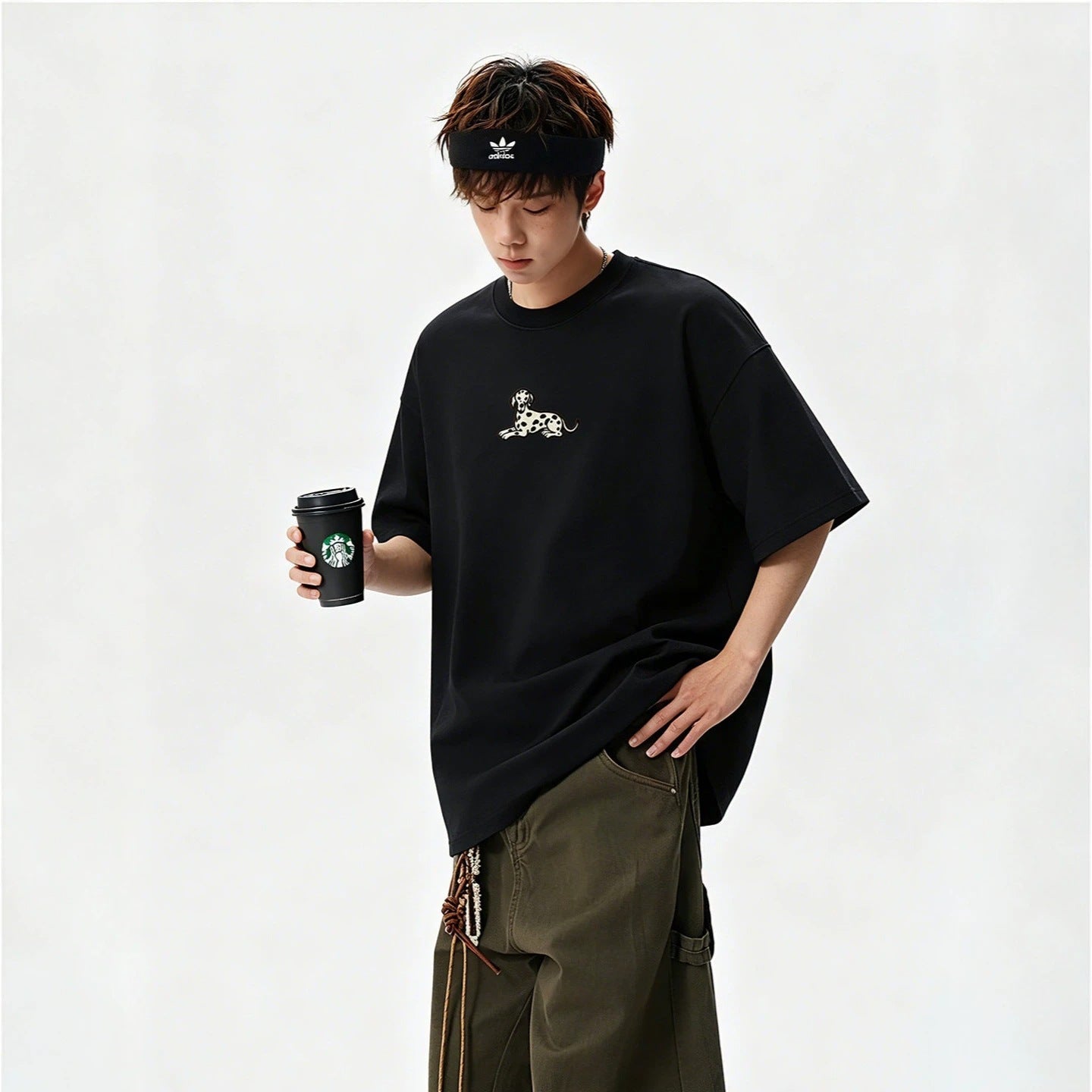 Men's Casual Sporty Short Sleeve High Street Round Neck Couple T-Shirt