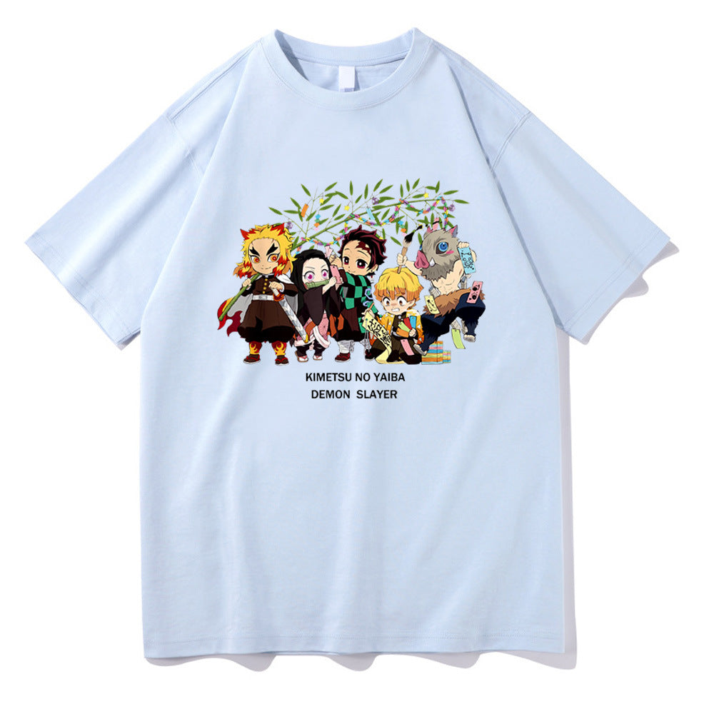 Demon Slayer Anime Print Short Sleeve Top
