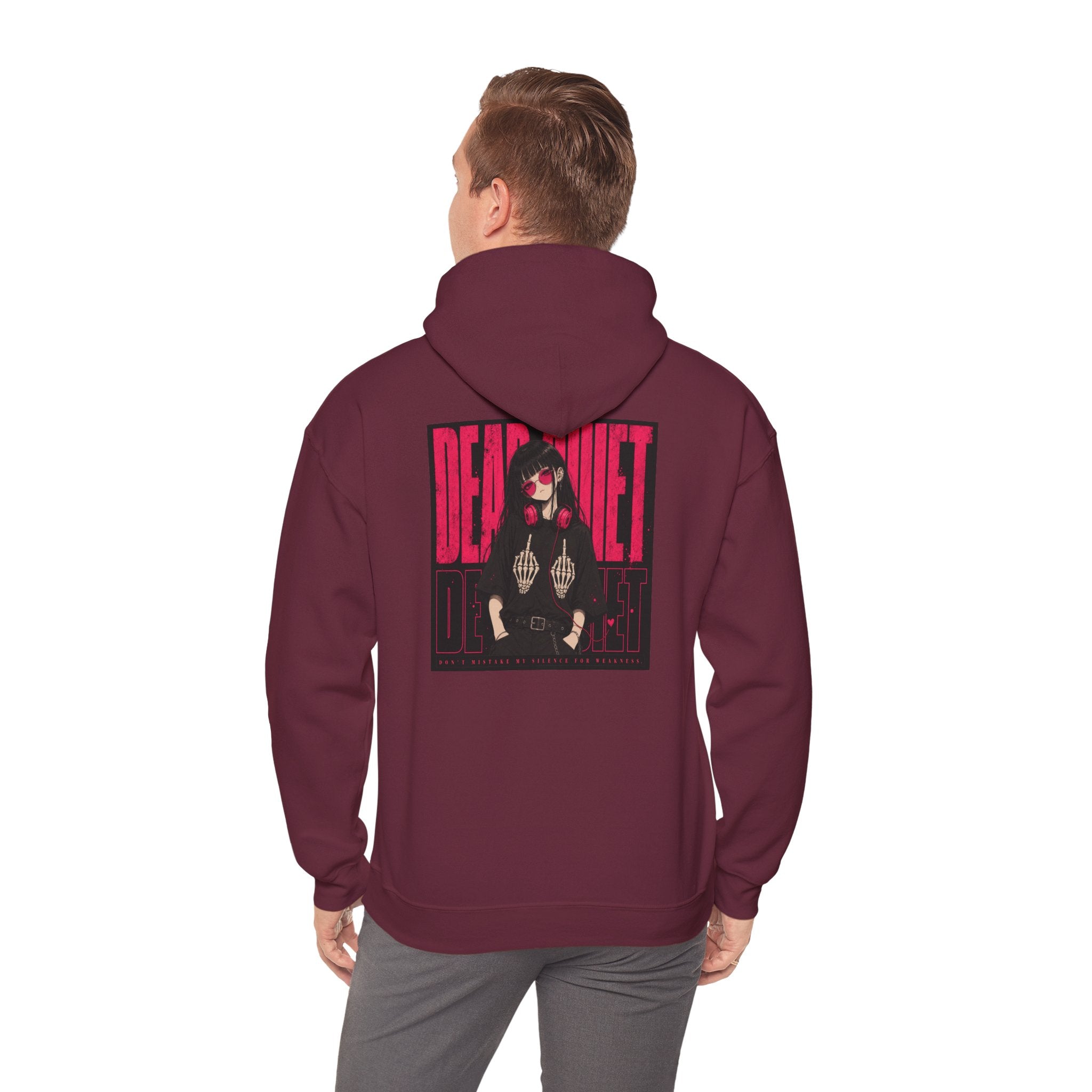 Darkwave Band Hoodie — 'Dead Quiet' Retro Goth Graphic Pullover