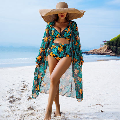 Mingyi Fashionable High-End Sexy Women's Swimwear Three-Piece Bikini Set