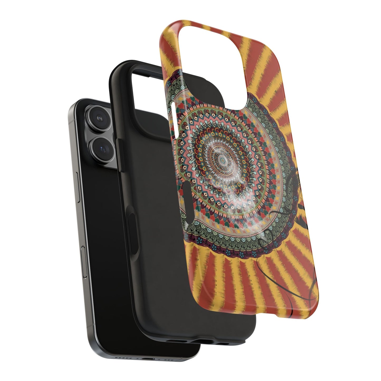 Mandala Sunburst Tough Phone Case — Boho Protective Phone Cover