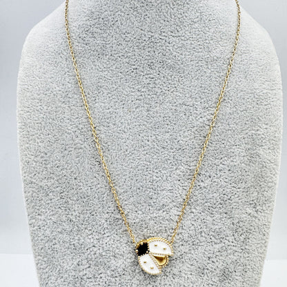 Titanium Steel Beetle Necklace Forest Story Jewelry