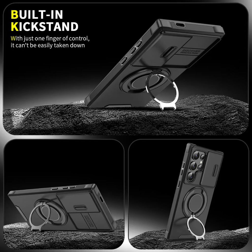 Étui de téléphone rotatif magnétique pour voiture Samsung S26 Ultra Coque avec rabat pour objectif A17 antichoc S25