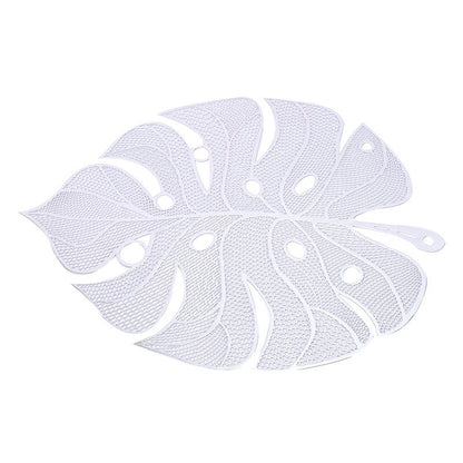 Nappe de table moderne minimaliste estampée et évidée, nappe de table minimaliste en forme de feuille, nappe de bol