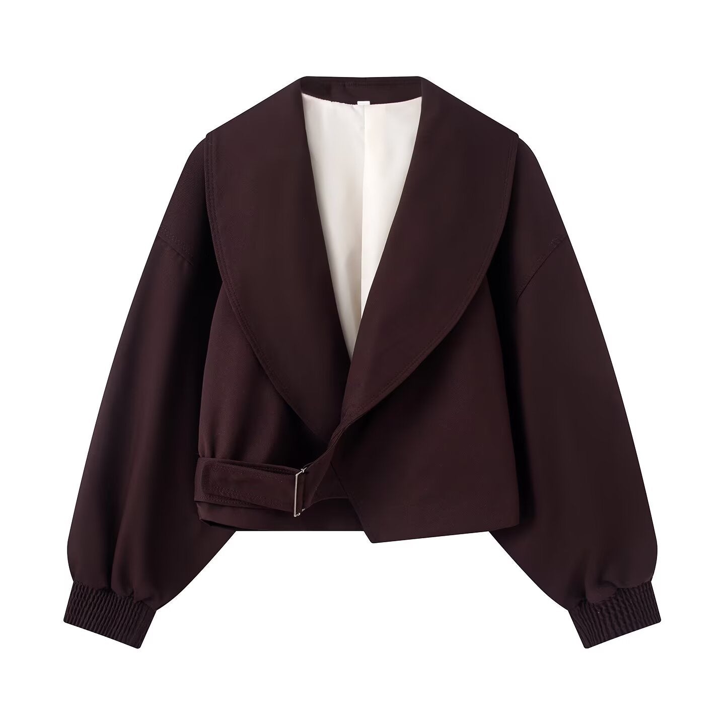 Long sleeved lapel casual versatile short jacket