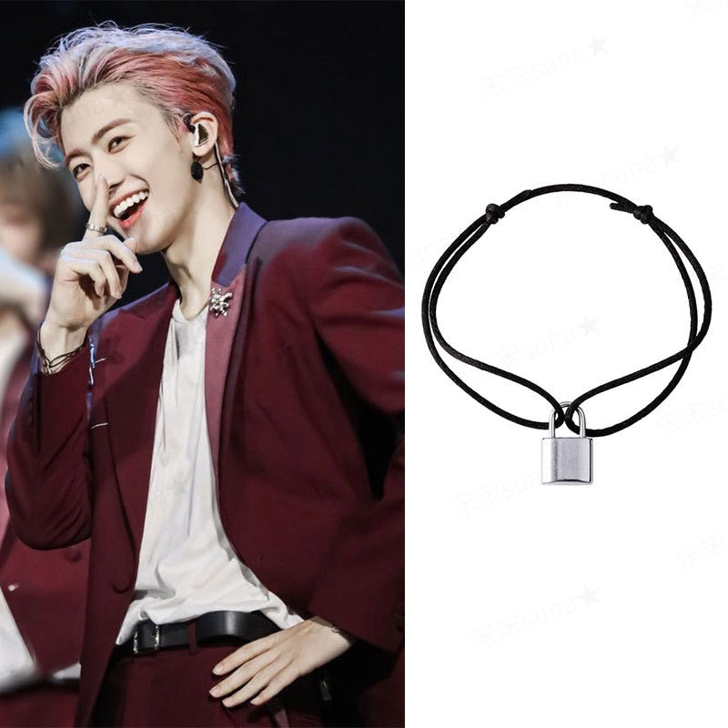 BTS Youth League Kim Taehyung With The Same Concentric Lock Black Adjustable Rope Bracelet Men And Women Bracelet Jewelry