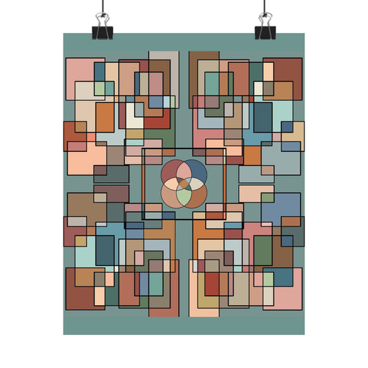 Abstract Geometric Poster — Retro Mid-Century Wall Art