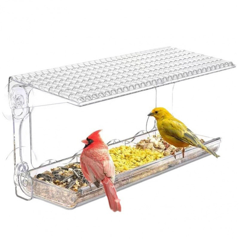 Outdoor Window Bird Feeder Transparent Window Bird House with Strong Suction Cup Installation