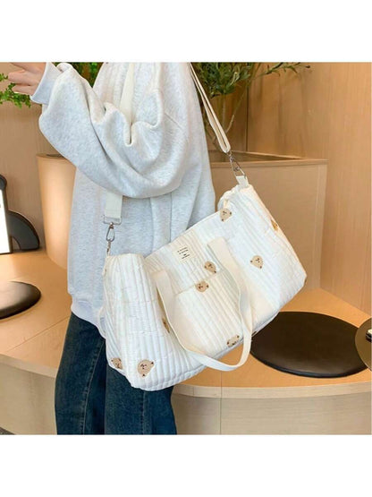 Embroidered Travel Bag Large Capacity Luggage Bag Lightweight Carry-on Handheld Shoulder Bag Boston Bag