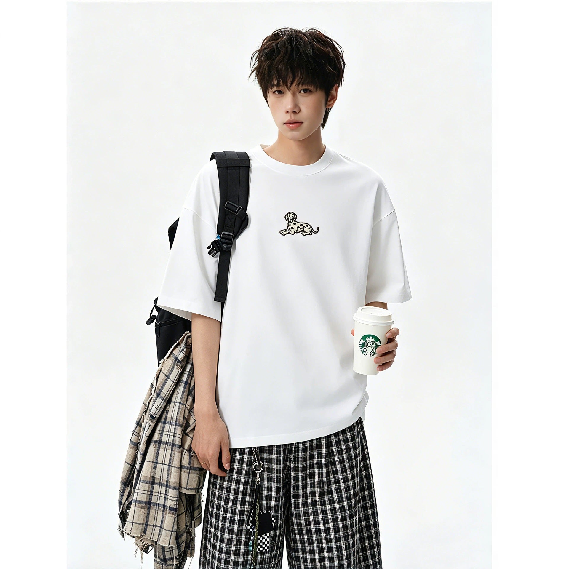 Men's Casual Sporty Short Sleeve High Street Round Neck Couple T-Shirt