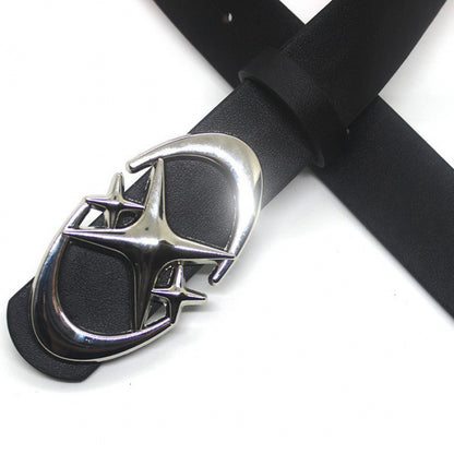 Original Design Double Crescent Moon Cross Star Buckle Belt