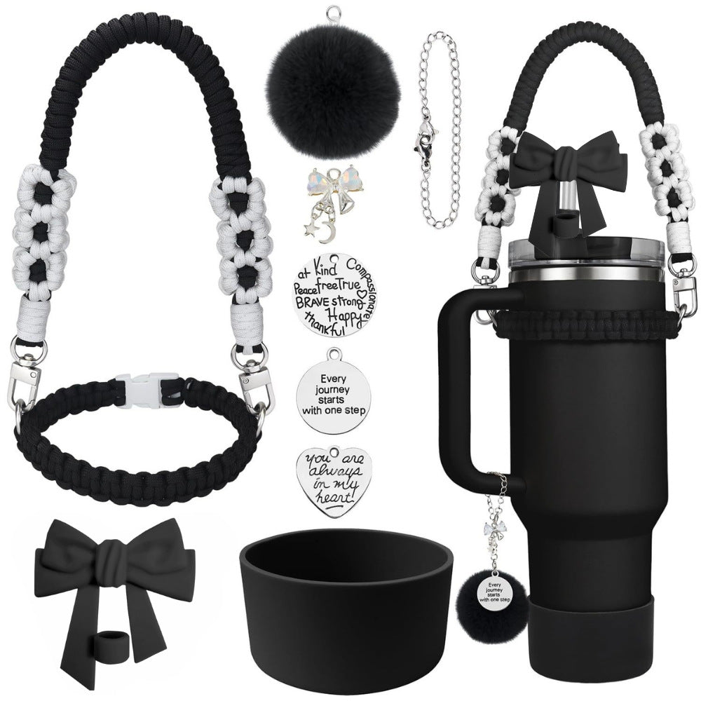 Copy of Stanley accessories suitable for 40oz braided hand-held rope bow straw cap cup cover wool ball pendant