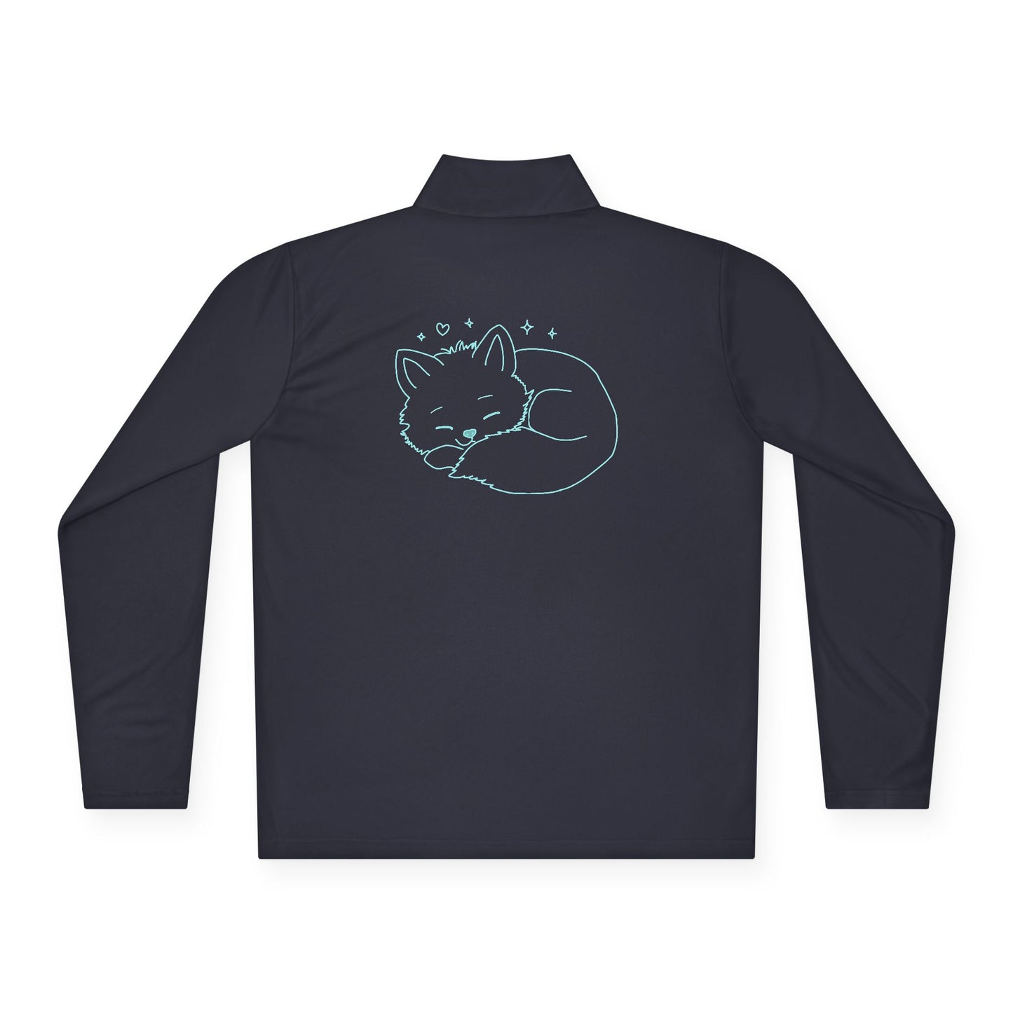 Quarter-Zip Pullover — 'Stay Cozy' Embroidered Chest & Sleeping Fox Back
