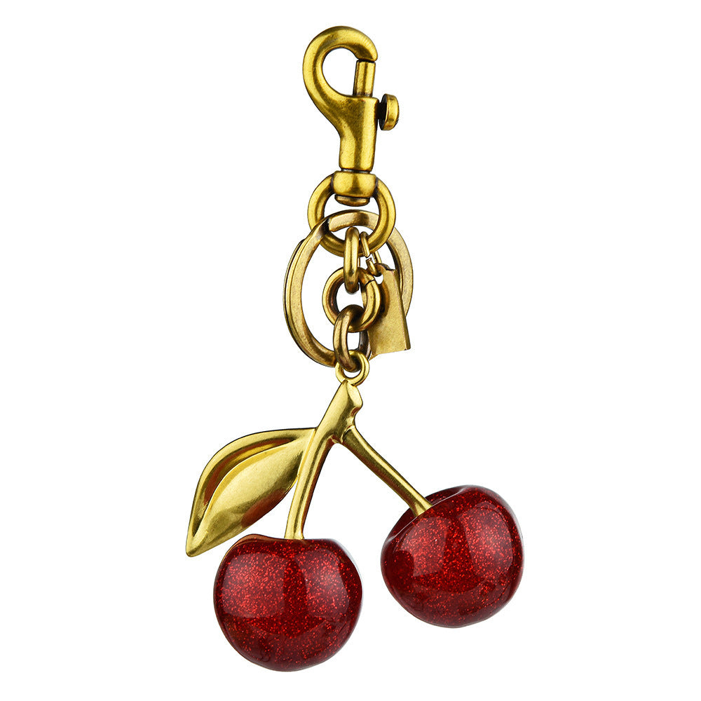 Accessoire de sac pendentif porte-clés cerise breloque exquise