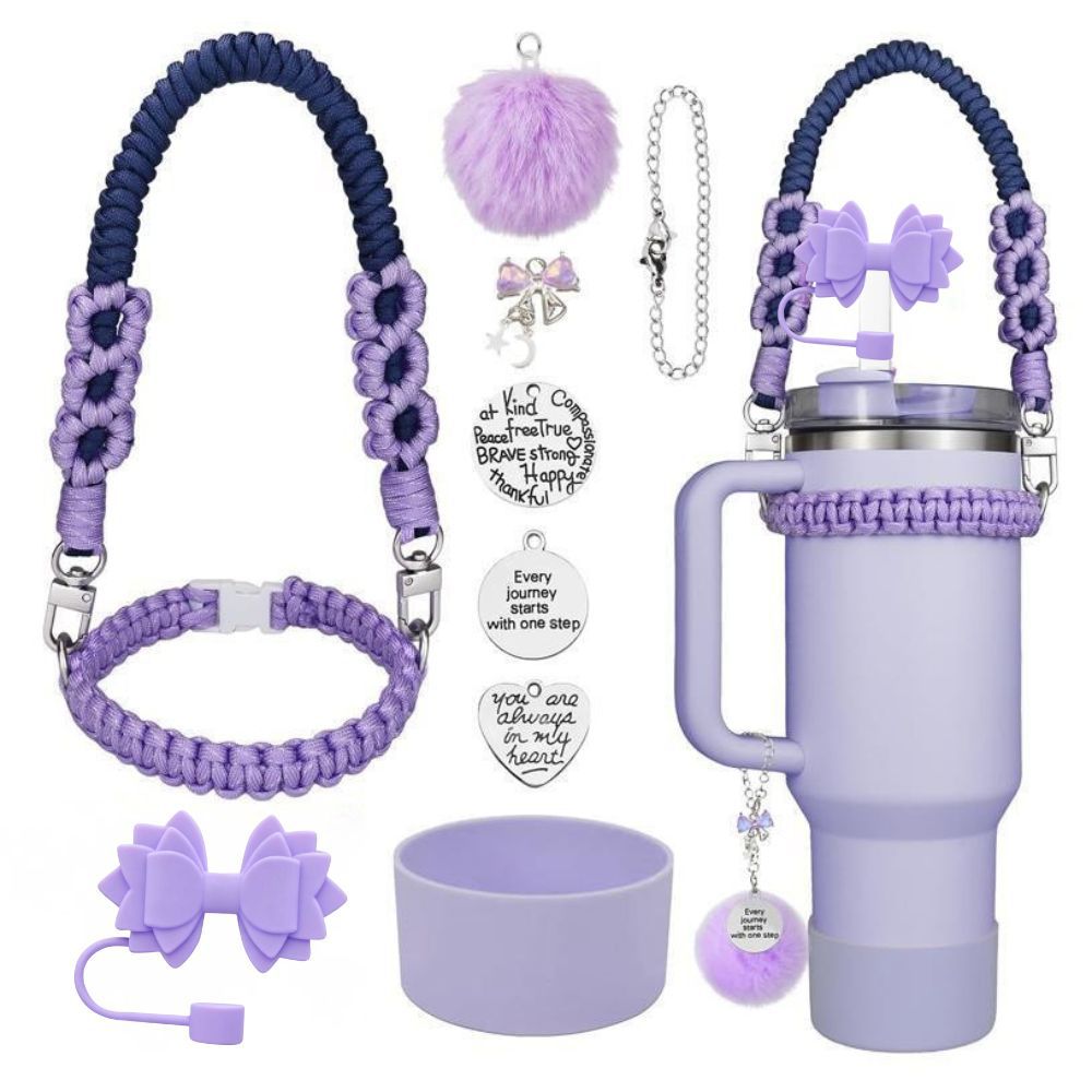 Copy of Stanley accessories suitable for 40oz braided hand-held rope bow straw cap cup cover wool ball pendant