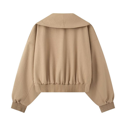 Long sleeved lapel casual versatile short jacket
