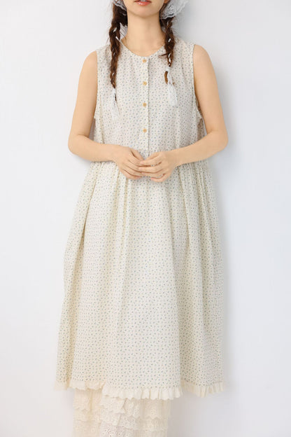 Loose floral round neck sleeveless vest dress