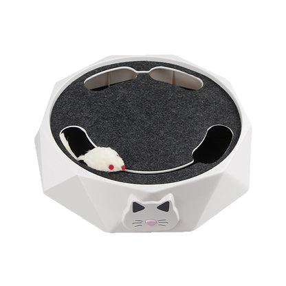 Jouet pour chat électrique en peluche, souris, toupie pour chat, jouet interactif automatique et réglable à deux vitesses de type « tape-taupe »