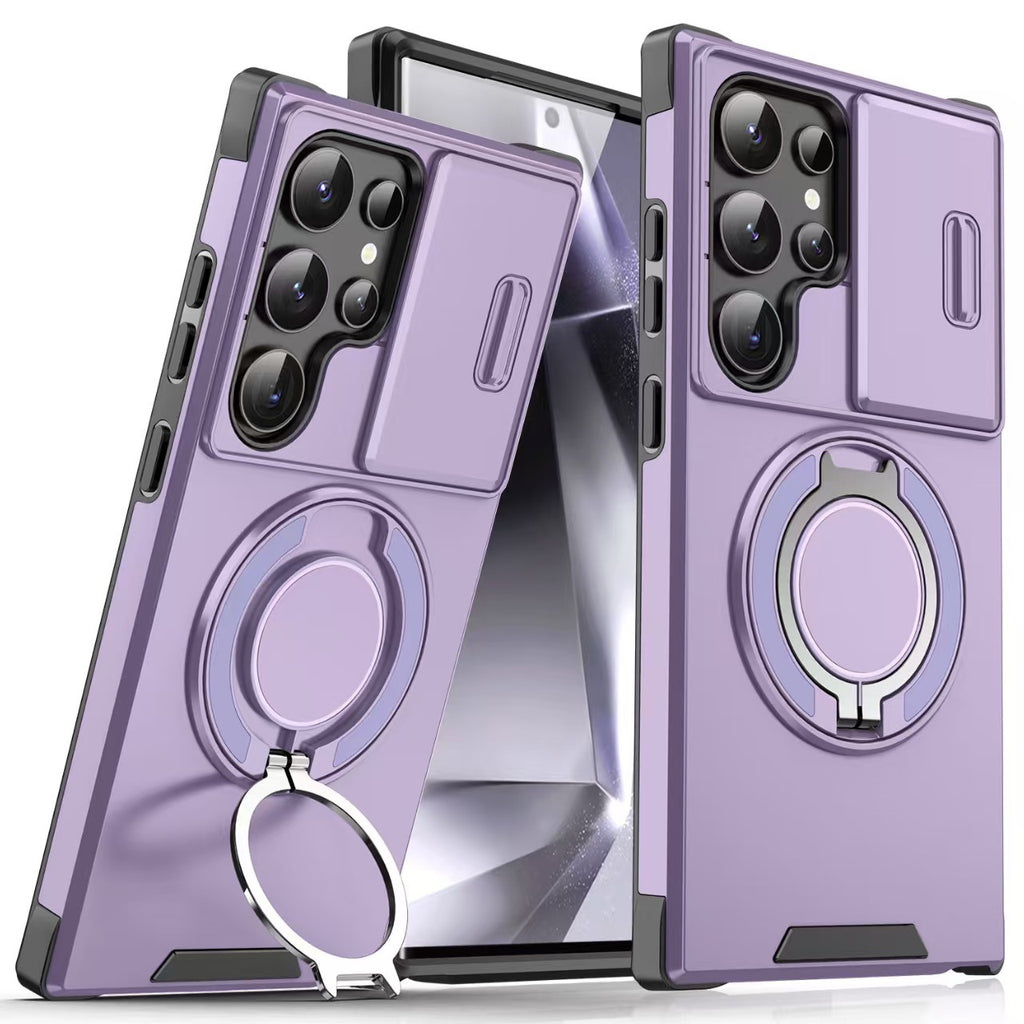 Étui de téléphone rotatif magnétique pour voiture Samsung S26 Ultra Coque avec rabat pour objectif A17 antichoc S25
