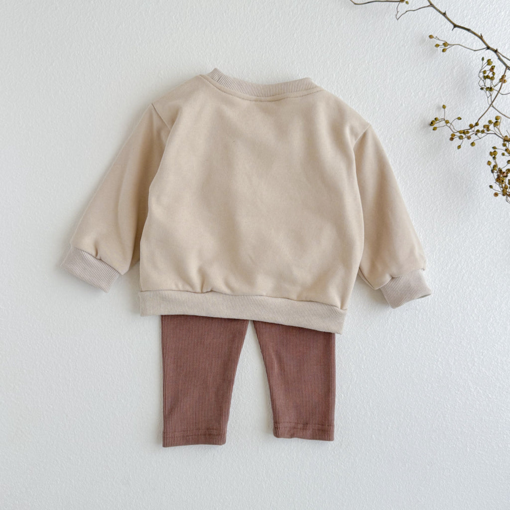 Cartoon long sleeved hoodie and casual pants set