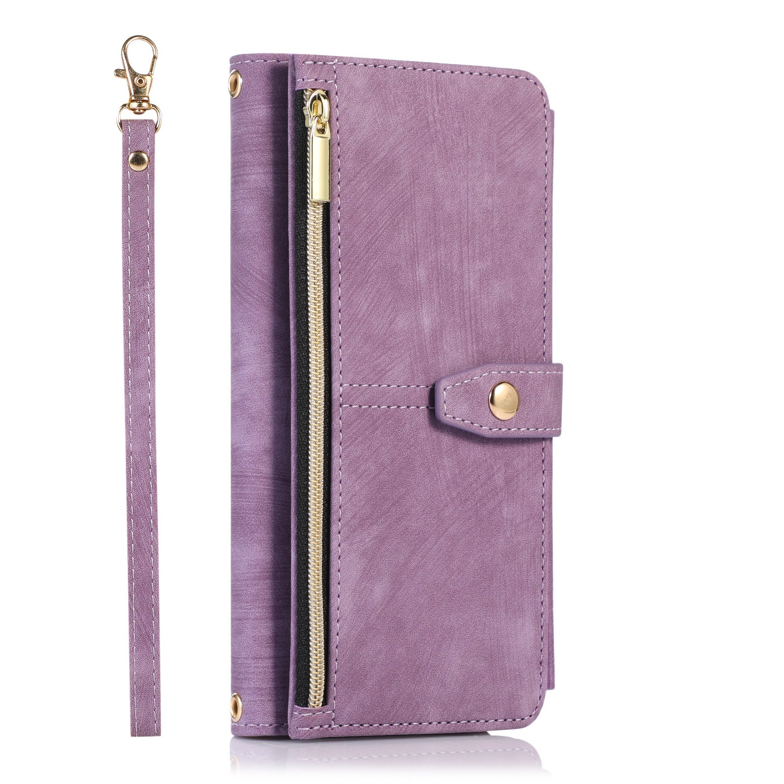 Convient pour sac à fermeture éclair multi-fentes IP14PROMAX, étui de protection pour téléphone portable croisé Apple 13pro, étui en cuir à rabat