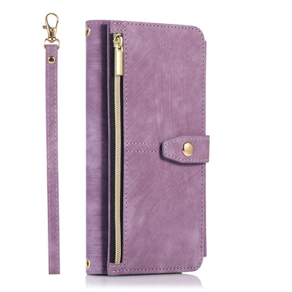 Suitable for IP14PROMAX multi slot zipper bag, Apple 13pro diagonal cross phone protective case, flip cover leather case