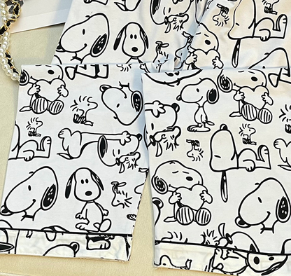 Long Sleeve Sleepwear Set for Women, Sweet Cartoon Matching Pajamas