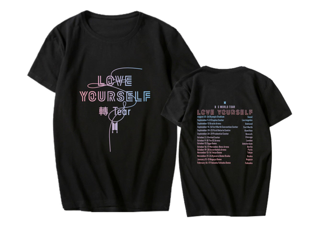 BTS LOVE YOURSELF tour around the support clothes with the same short-sleeved T-shirt