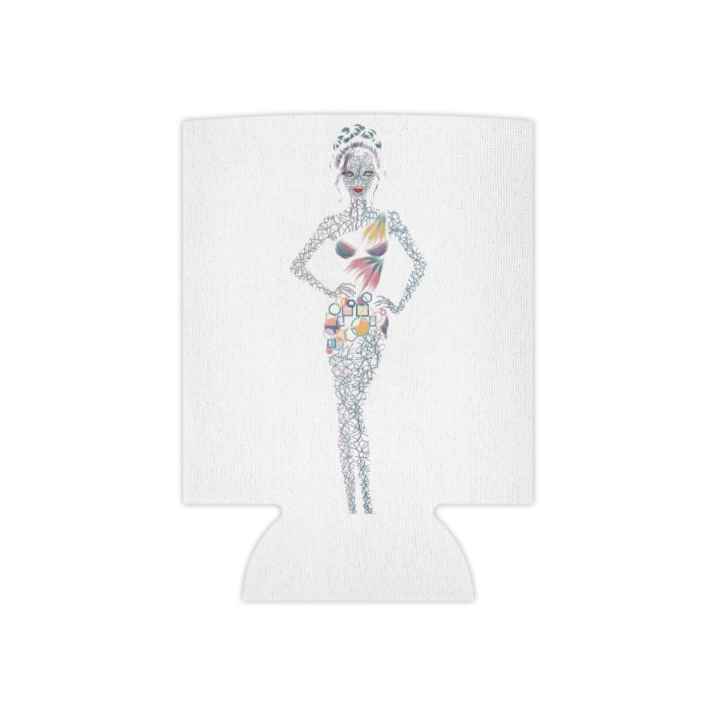 Tropical Fashion Illustration Can Cooler