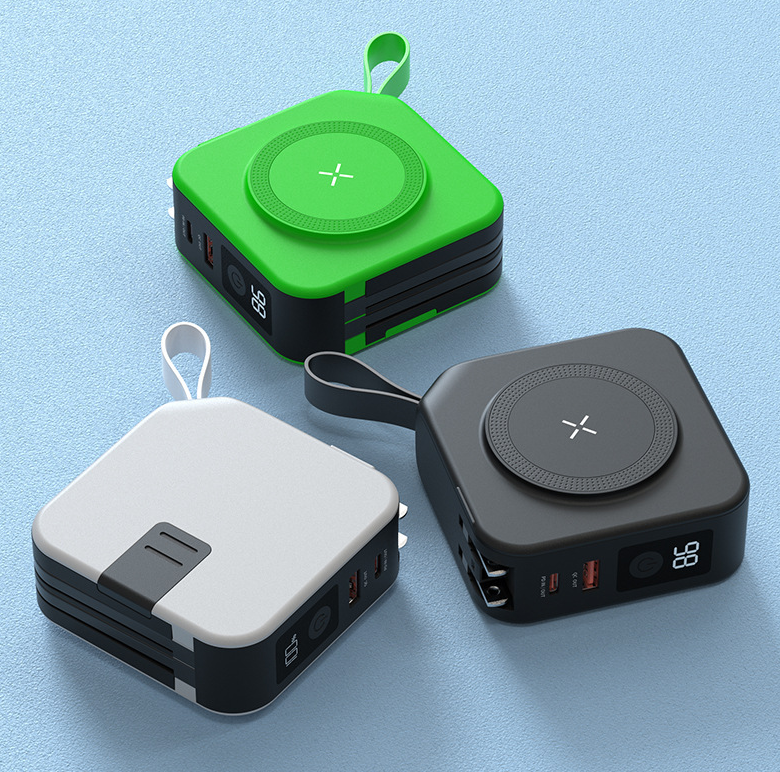 Batterie externe magnétique sans fil cinq en un 22,5W Batterie externe portable 10000mAh Chargeur de voyage