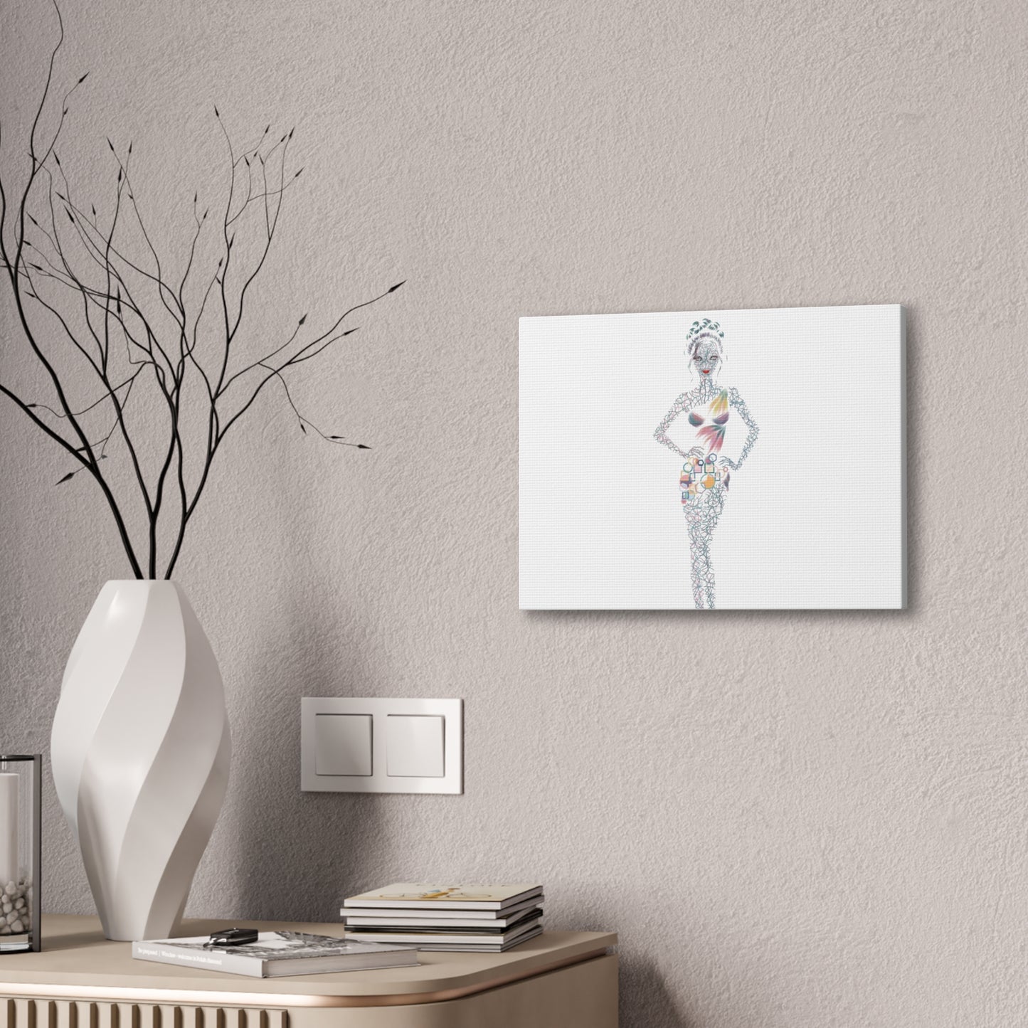Fashion Illustration Canvas Print — Modern Female Silhouette Artwork