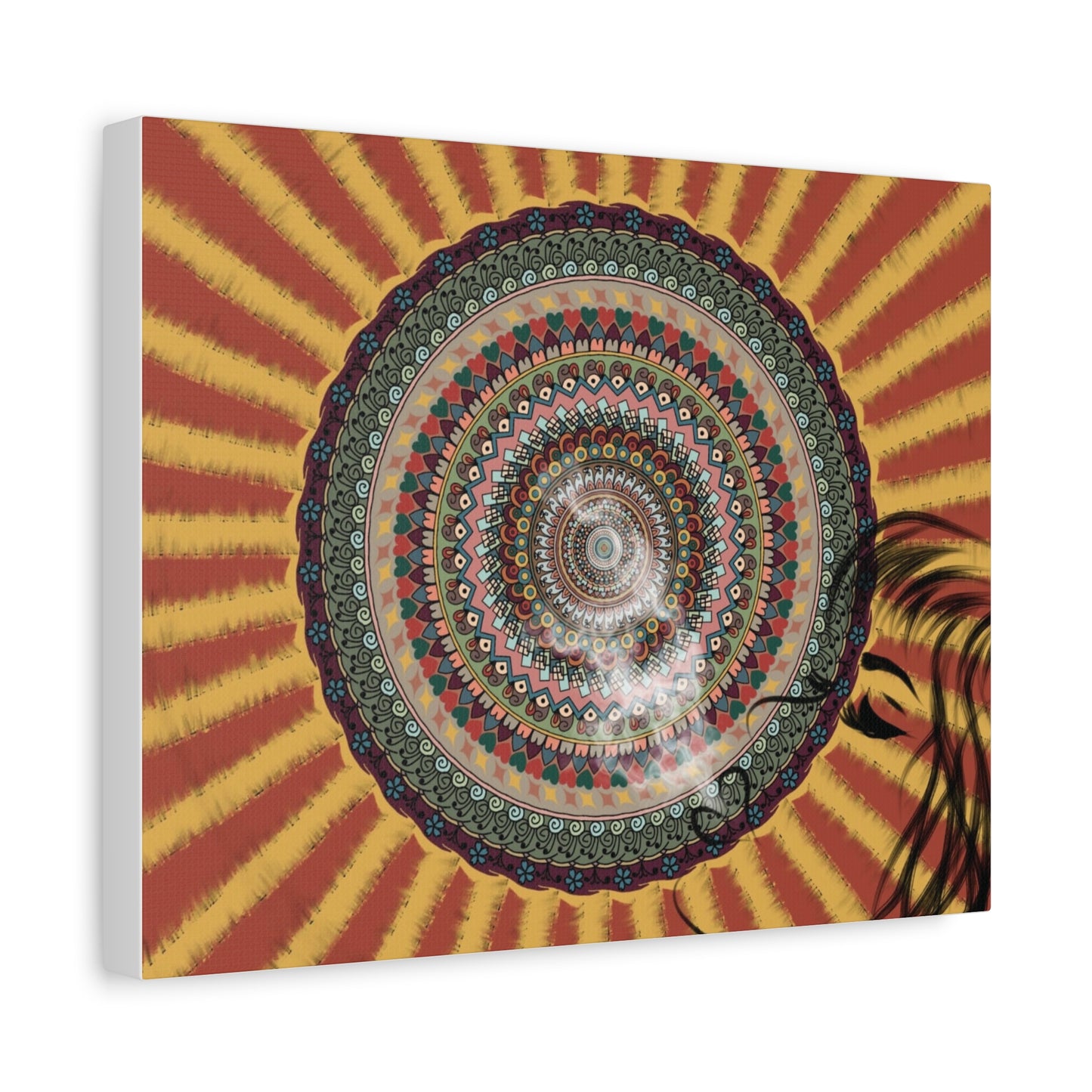 Psychedelic Mandala Burst Canvas | Matte Stretched Wall Art