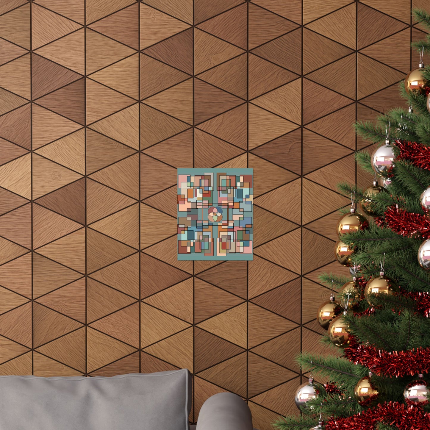 Abstract Geometric Poster — Retro Mid-Century Wall Art