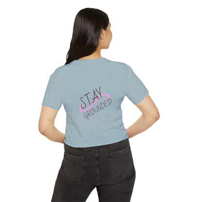 Cute Cat Crop Top — Pink Minimal Swirl Back Graphic